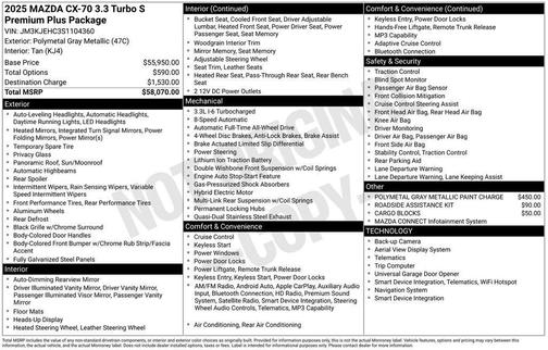 Polymetal Gray Metallic 2025 Mazda CX-70 CX-70