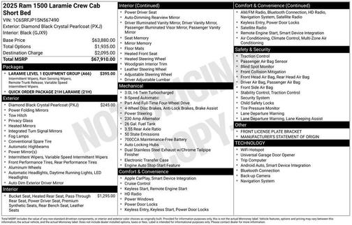 Black 2025 RAM 1500 Laramie