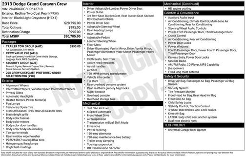 Redline 2 Coat Pearl 2013 Dodge Grand Caravan Crew