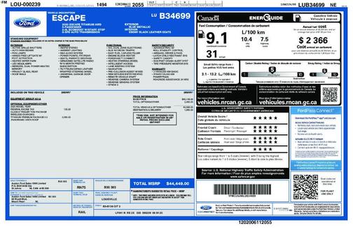 Blue 2020 Ford Escape Titanium