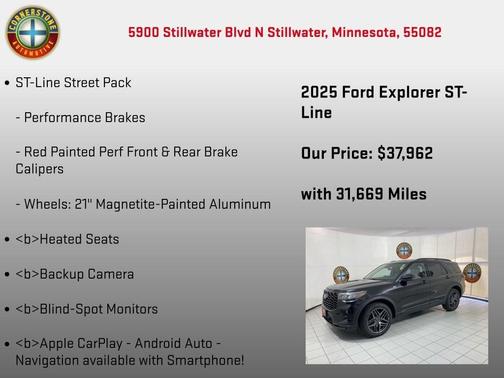 Black 2025 Ford Explorer ST-Line