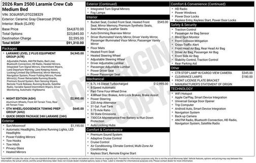 2026 RAM 2500 Laramie