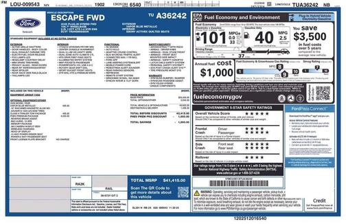 Blue 2026 Ford Escape PHEV
