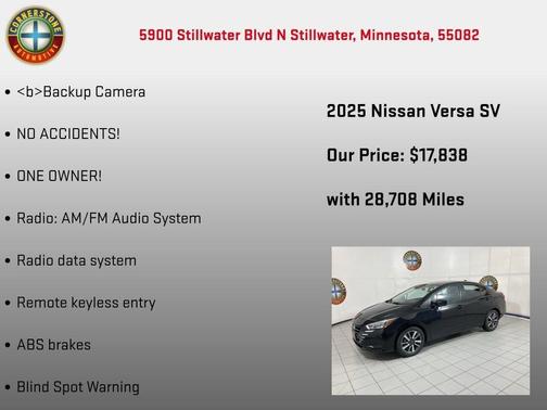 Black 2025 Nissan Versa 1.6 SV