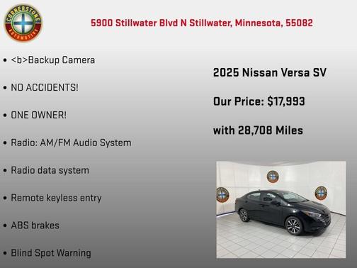 Black 2025 Nissan Versa 1.6 SV