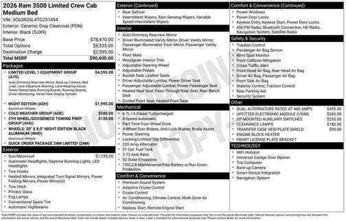 2026 RAM 3500 Limited