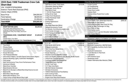 Red 2023 RAM 1500 Tradesman