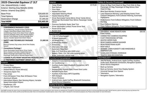 Gray 2025 Chevrolet Equinox LT