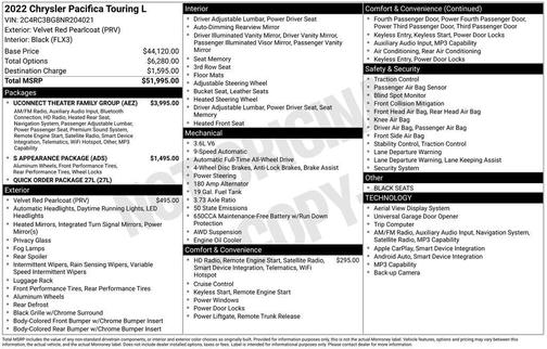 2022 Chrysler Pacifica Touring-L