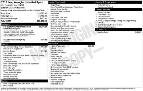2010 Jeep Wrangler Unlimited Sport
