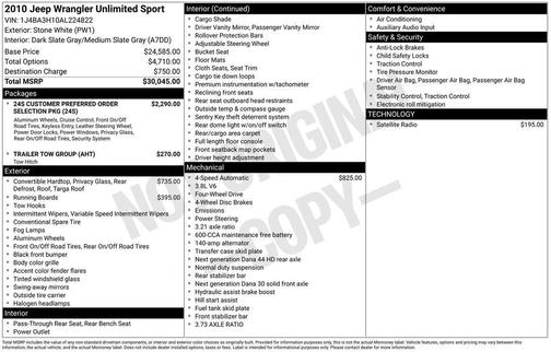 Stone White Clearcoat 2010 Jeep Wrangler Unlimited Sport
