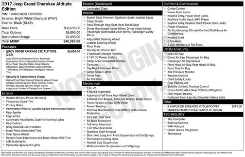 2017 Jeep Grand Cherokee Altitude