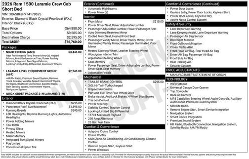 Black 2026 RAM 1500 Laramie
