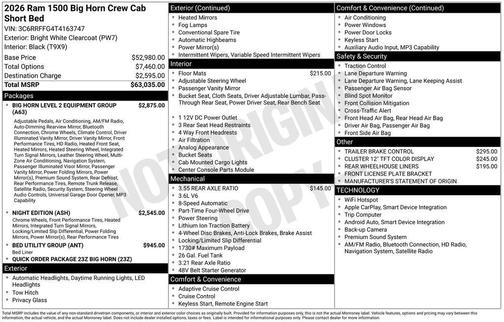 2026 RAM 1500 Big Horn