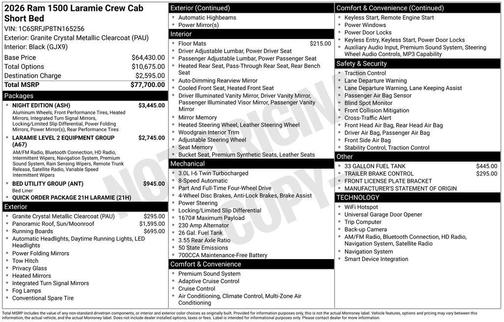 2026 RAM 1500 Laramie