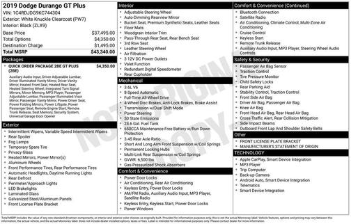 2019 Dodge Durango GT Plus