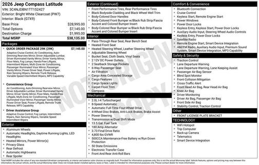 2026 Jeep Compass Latitude