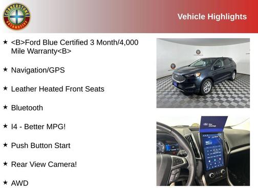 Blue 2024 Ford Edge SEL