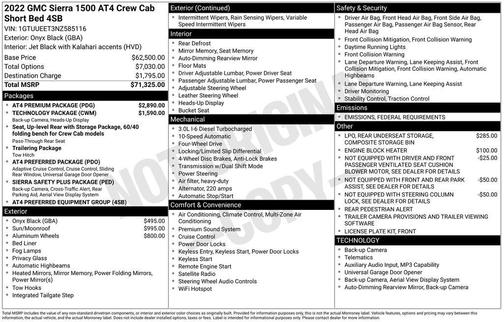 2022 GMC Sierra 1500 AT4