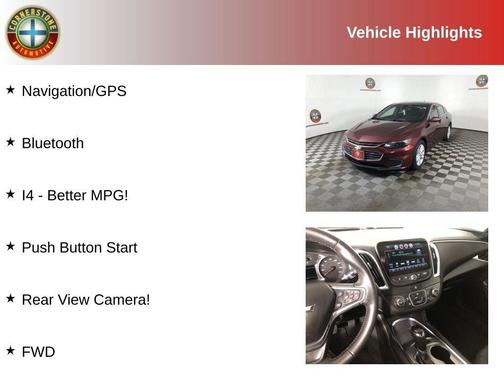 Red 2016 Chevrolet Malibu 1LT