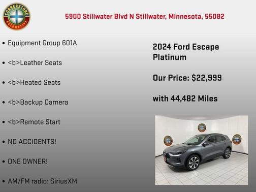 Gray 2024 Ford Escape Platinum