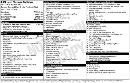 2022 Jeep Cherokee Trailhawk