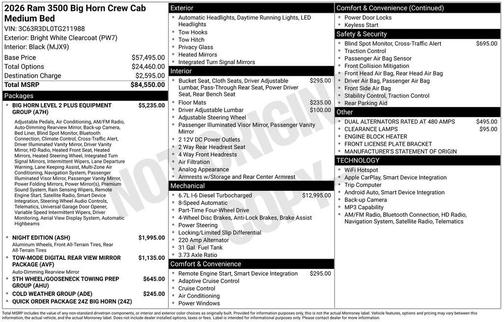 2026 RAM 3500 Big Horn