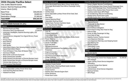 2026 Chrysler Pacifica Select