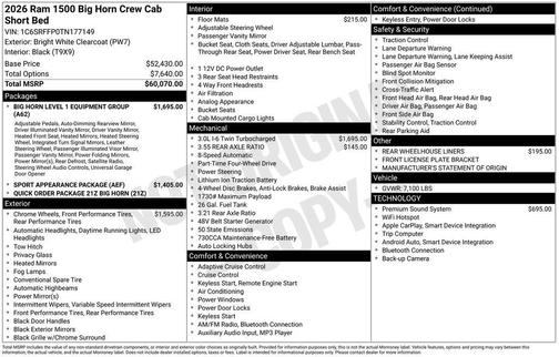 2026 RAM 1500 Big Horn