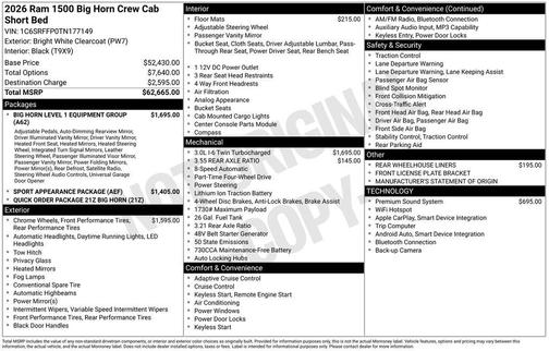 2026 RAM 1500 Big Horn