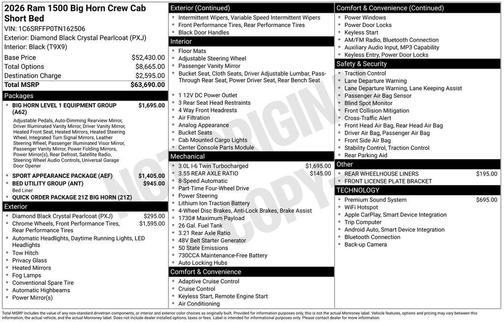 2026 RAM 1500 Big Horn