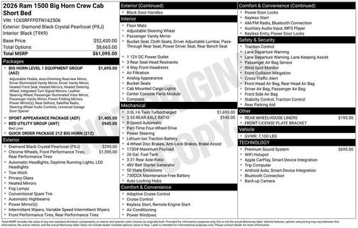 2026 RAM 1500 Big Horn