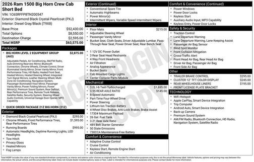 2026 RAM 1500 Big Horn
