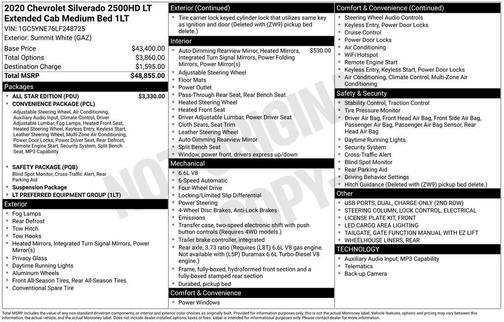 Summit White 2020 Chevrolet Silverado 2500 LT
