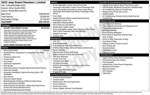 2022 Jeep Grand Cherokee L Limited