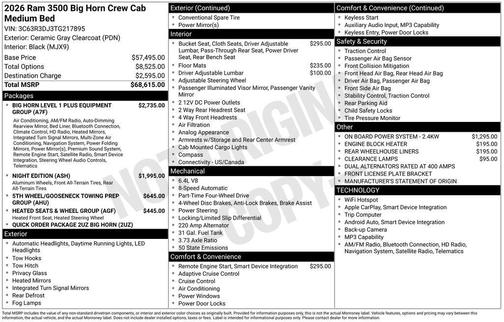 2026 RAM 3500 Big Horn