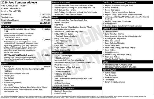 Orange 2026 Jeep Compass Latitude