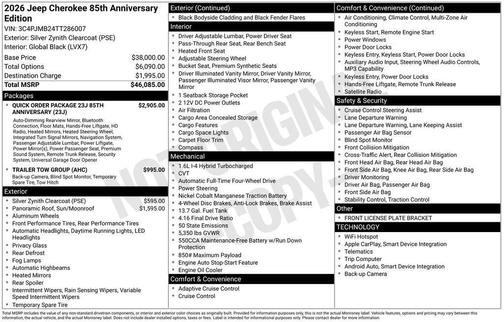 Silver 2026 Jeep Cherokee LAREDO/LIMITED