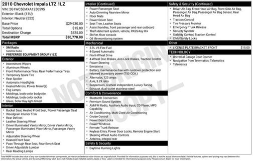 Black 2010 Chevrolet Impala LTZ