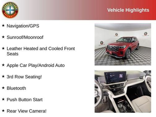Red 2025 Ford Explorer Platinum