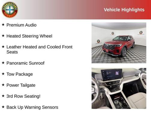 Red 2025 Ford Explorer Platinum