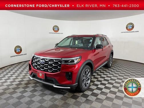 Red 2025 Ford Explorer Platinum