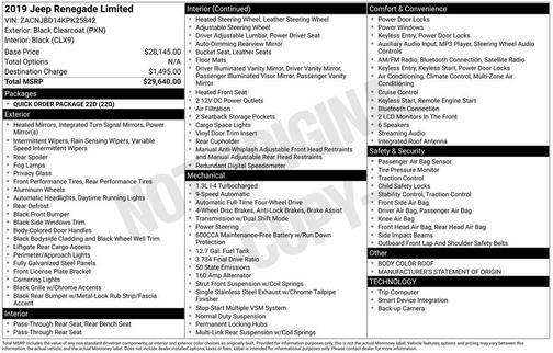2019 Jeep Renegade Limited