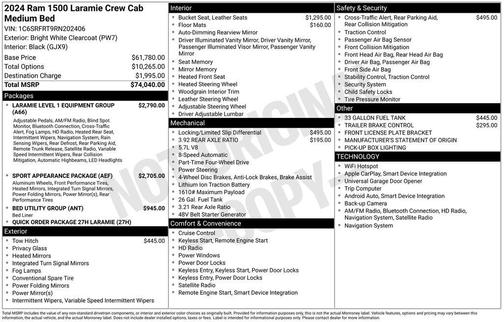 Bright White Clearcoat 2024 RAM 1500 Laramie