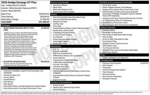 2026 Dodge Durango GT