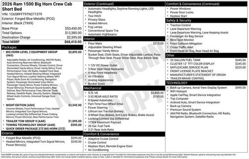 Blue Metallic 2026 RAM 1500 Big Horn