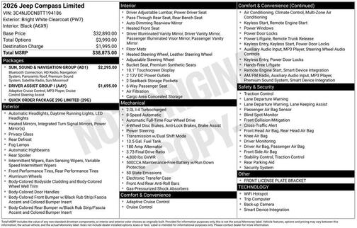 2026 Jeep Compass Limited