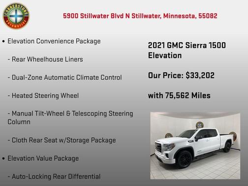 White 2021 GMC Sierra 1500 Elevation