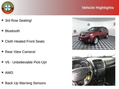 Red 2015 Kia Sorento LX