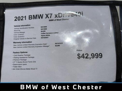 Alpine White 2021 BMW X7 xDrive40i